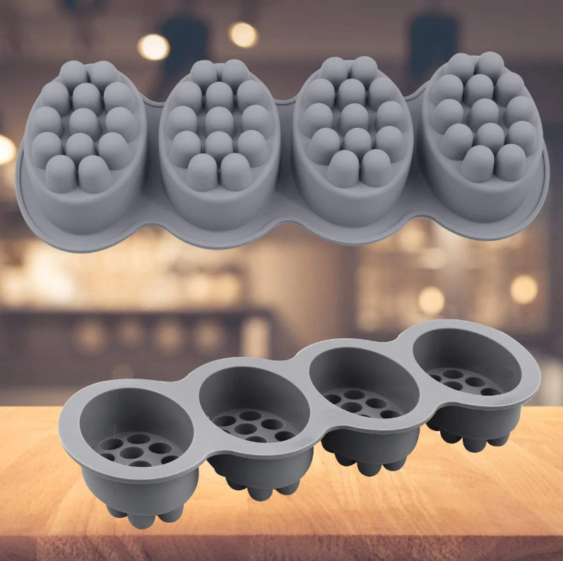 Soap Molds – 4 Cavities Massage Bar Ellipse Mold 0144