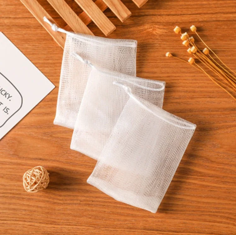 Soap Saver Mesh Bag | Foaming Soap Pouch for Handmade Soap, Bath Soap, Facial Cleansing & Exfoliation(Pack of 10)