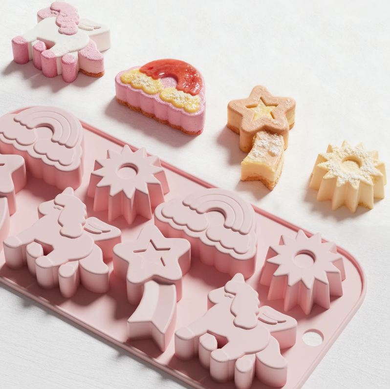 8 Cavity Rainbow Meteor Unicorn Sun Shape Silicone Mold 0158