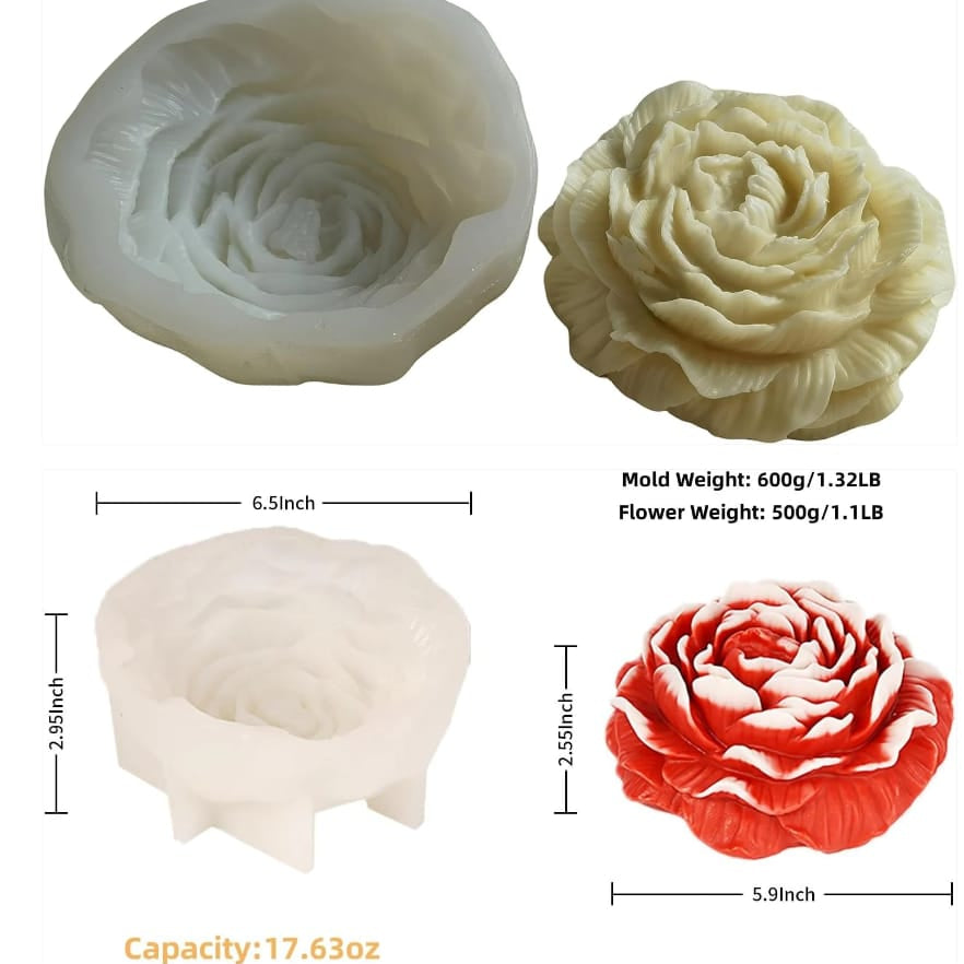 Large Peony Mould 0059