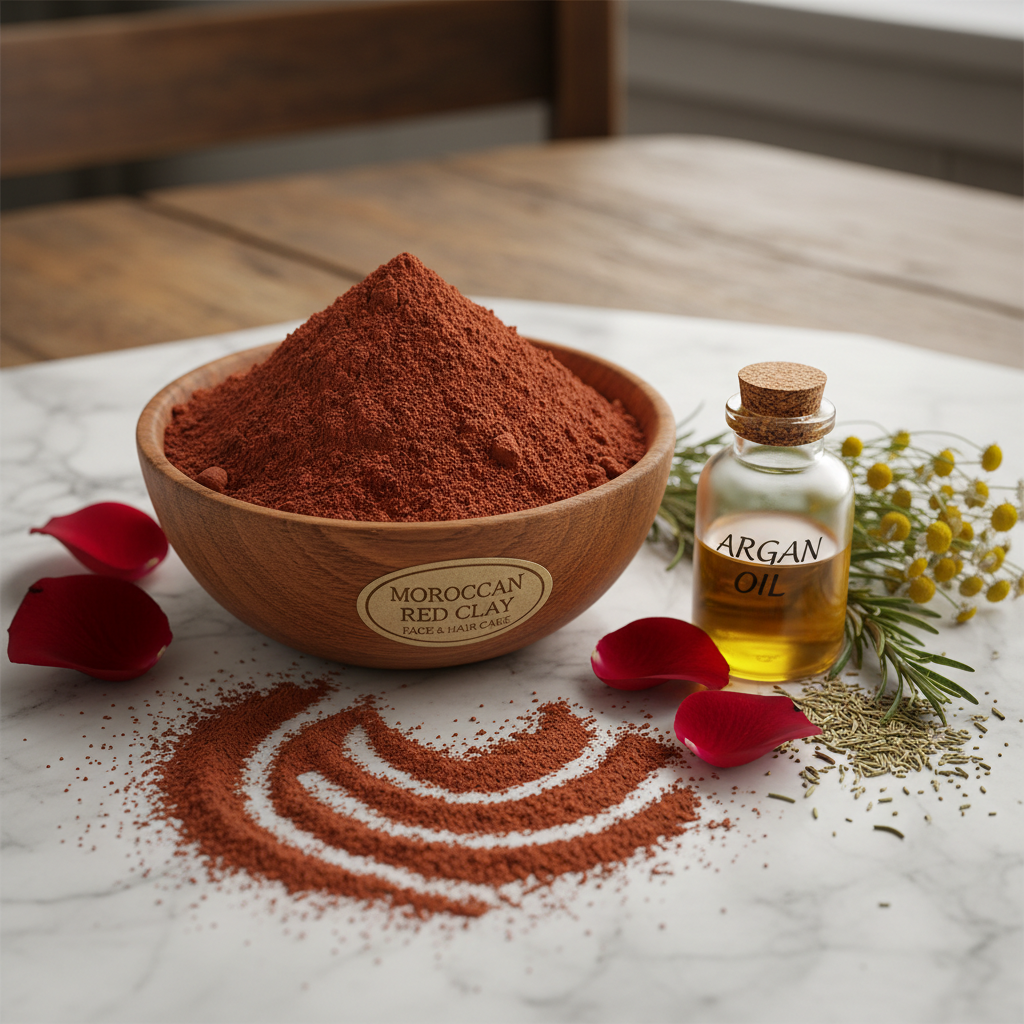 Moroccan Red Clay Powder Face Masks & Hair Care Natural Face Pack, Skin Care