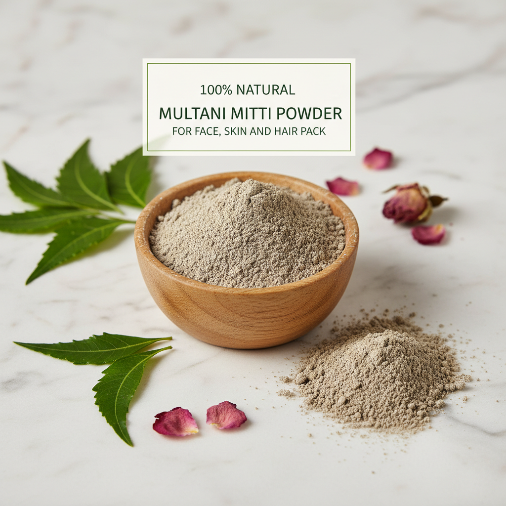 100% Natural Multani Mitti Powder for Face, Skin and Hair Pack