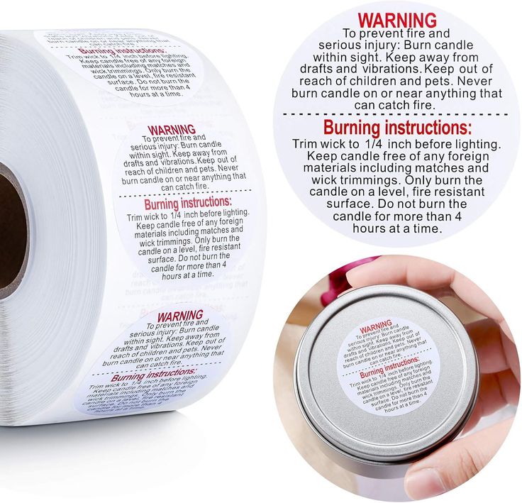 CANDLE WARNING STICKER