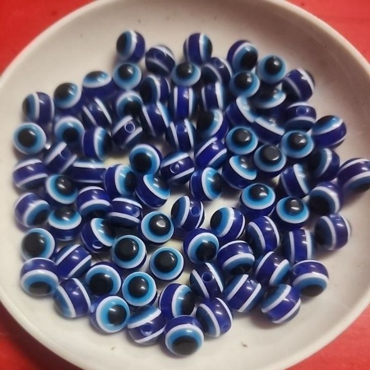 EVIL EYE BEADS 6MM 100 BEADS