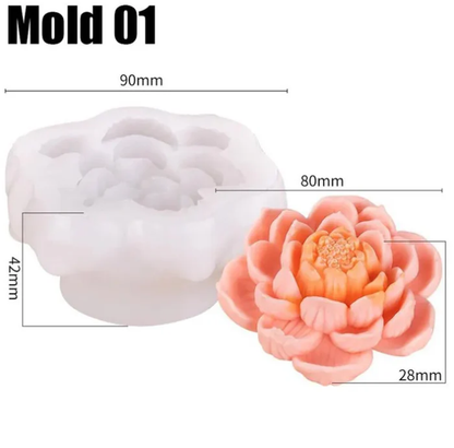 4 Style Lotus Flower Mould 0123