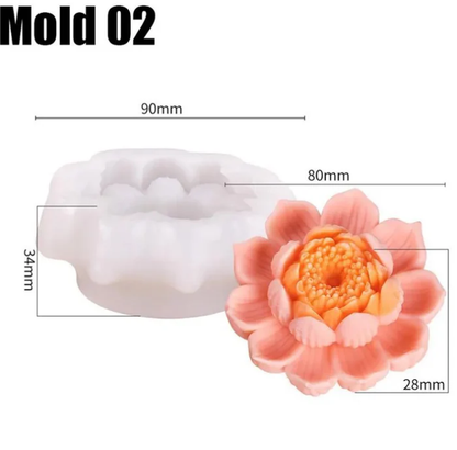 4 Style Lotus Flower Mould 0123