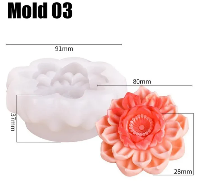 4 Style Lotus Flower Mould 0123