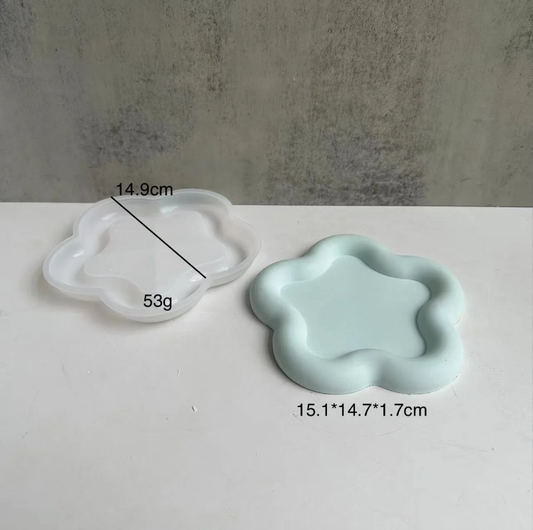 Concrete Flower Shape Tray Silicon Mold 0125