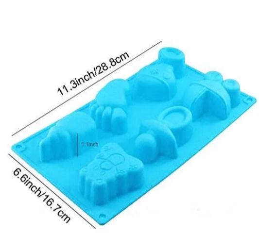 Baby Shower Party Pan Bear Carriages Bottle Feet Bear Silicone Mold 0147