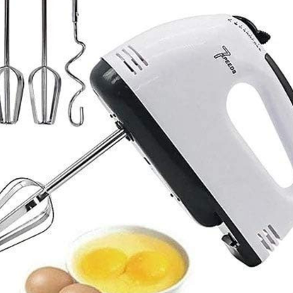 Scarlett Super Hand Mixer, 7 Speed, White, with Stainless Steel Beater Attachments