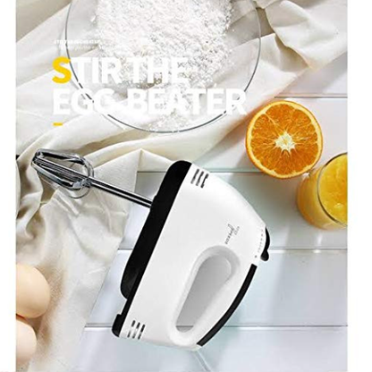 Scarlett Super Hand Mixer, 7 Speed, White, with Stainless Steel Beater Attachments