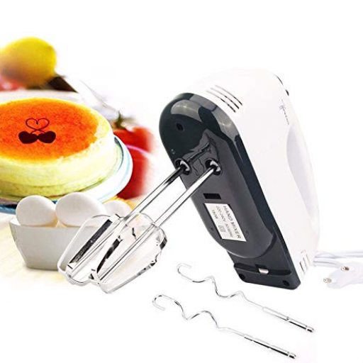 Scarlett Super Hand Mixer, 7 Speed, White, with Stainless Steel Beater Attachments
