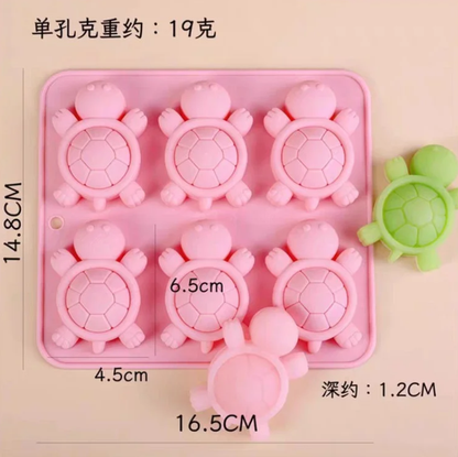 6 Cavity Turtle-Shaped Silicone Mold Baking Tool Drip Cake Mold Soft Candy Jelly Chocolate Mold 0157