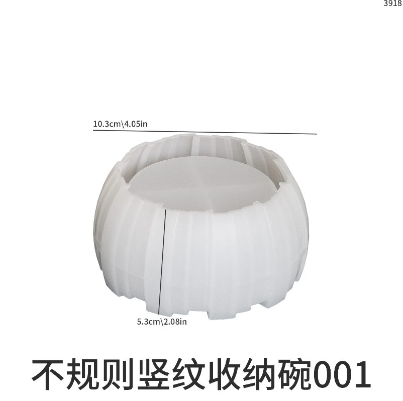 Concrete Irregular vertical stripe storage bowl 0126