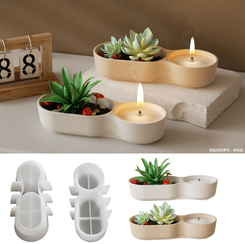 Double Mouth Flowerpot Potted Plant Storage 0127