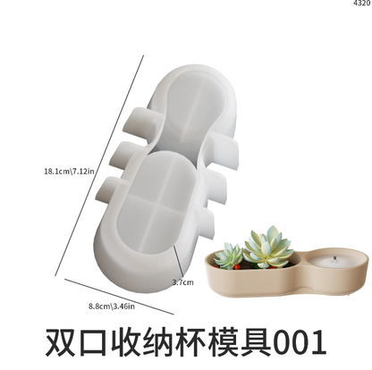 Double Mouth Flowerpot Potted Plant Storage 0127