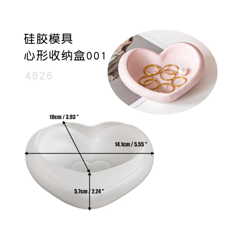 Heart shaped dish, candle cup, resin silicone mold, epoxy resin DIY seashell soap box, storage box  0131