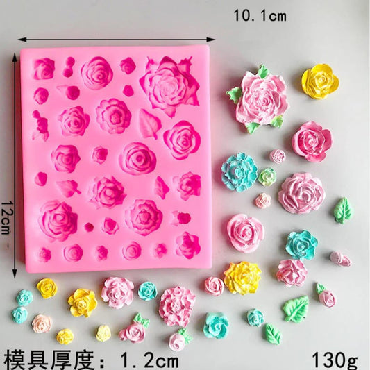 32 Cavity Roses Mould 0044