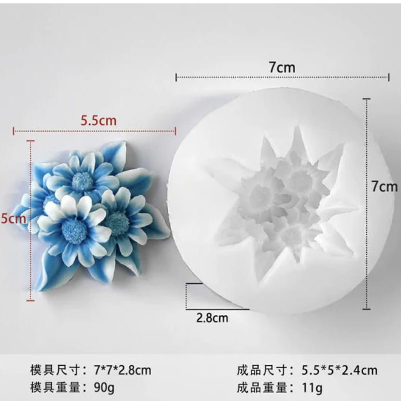 4 Daisy Set Mould 0050