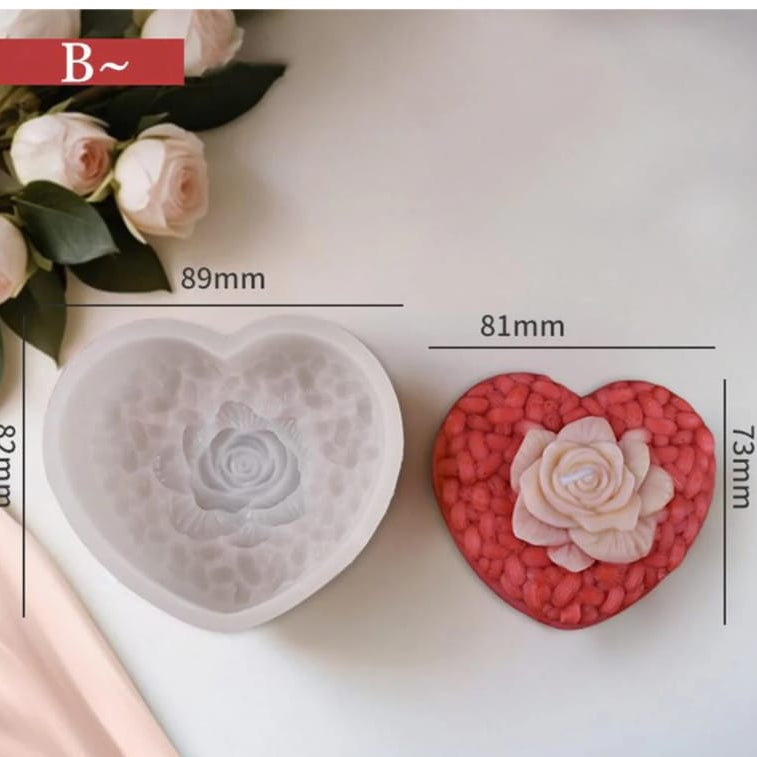 Heart Rose Mould 0068