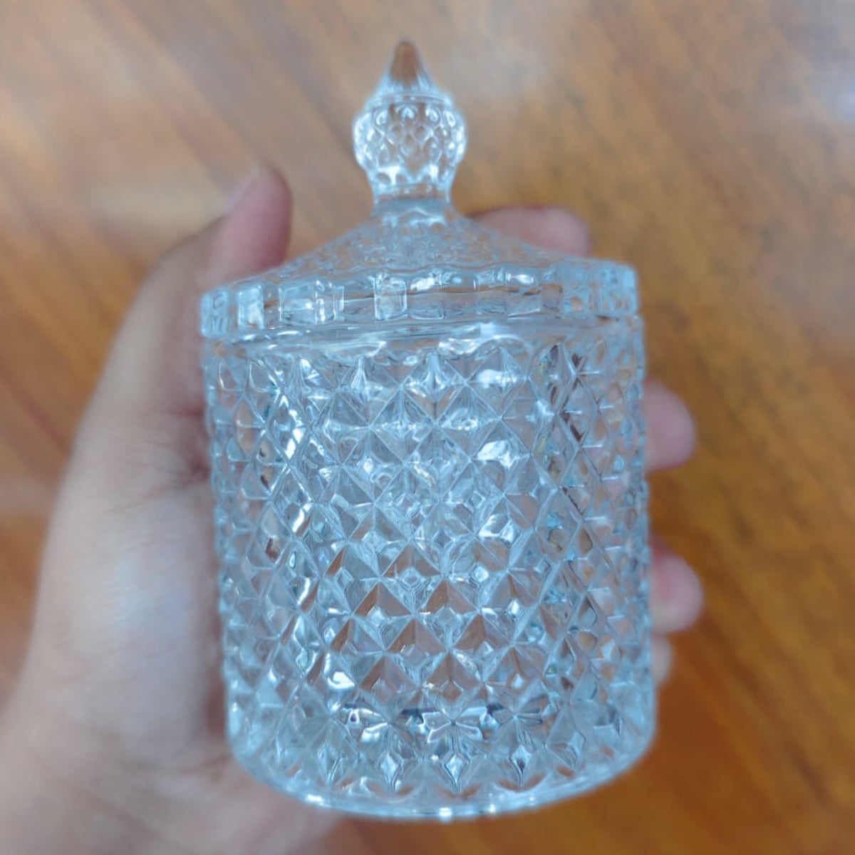 DIAMOND CANDY GLASS JAR 120ML 5PCS