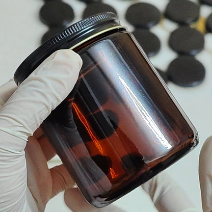 AMBER GLASS JAR 200ML 12PCS