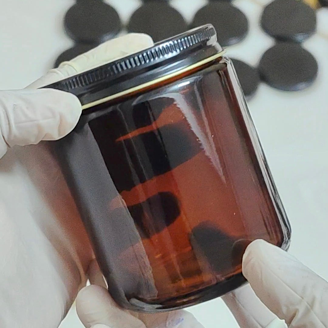 AMBER GLASS JAR 200ML 12PCS